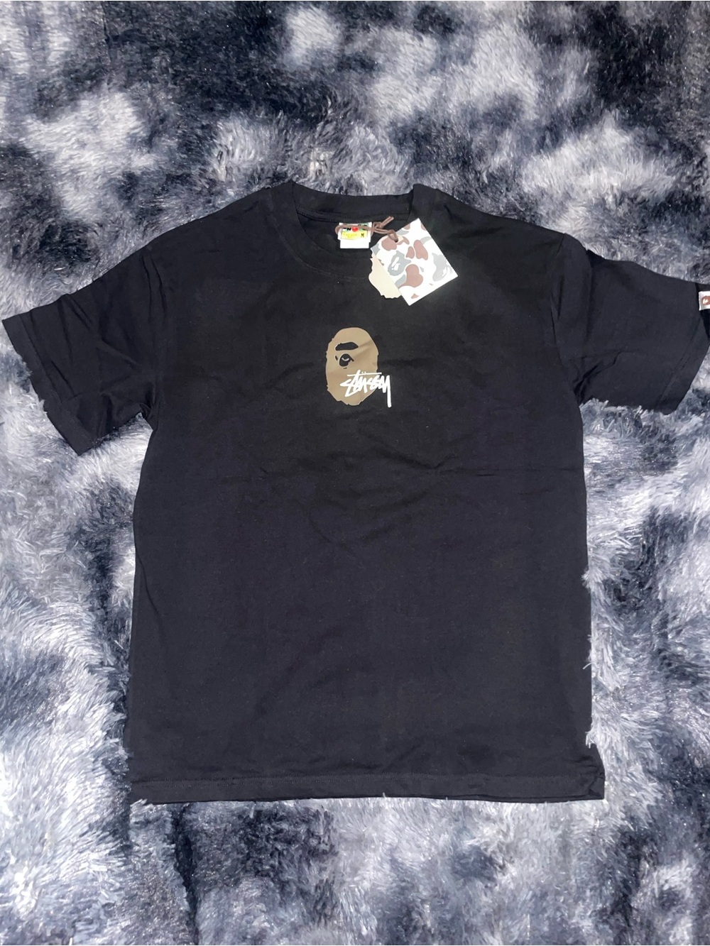 Stüssy x BAPE Black Graphic Logo Tee - Picture 2 of 2
